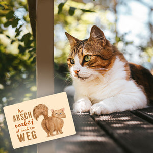 Katze Fußmatte in 35x50 cm ohne Rand mit Spruch Am Arsch vorbei ist auch ein Weg