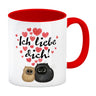 Knuffige Katzen Kaffeebecher mit Spruch Ich liebe dich