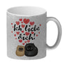 Knuffige Katzen Kaffeebecher mit Spruch Ich liebe dich