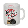 Knuffige Katzen Kaffeebecher mit Spruch Ich liebe dich