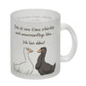 Gilbert die Gans Kaffeebecher mit Spruch Schlechte Idee - Bin dabei