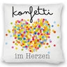 Konfetti im Herzen Karneval Geschenk Kissen