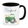 Dorfkind grüner Traktor Kaffeebecher