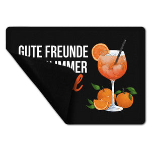 Cocktail Fußmatte in 35x50 cm ohne Rand mit Spruch Gute Freunde haben immer Aperol dabei