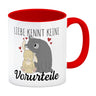 Liebe kennt keine Vorurteile Hase und Wolf Kaffeebecher