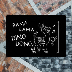 Rama Lama Ding Dong Alpaka Fußmatte in 35x50 cm ohne Rand