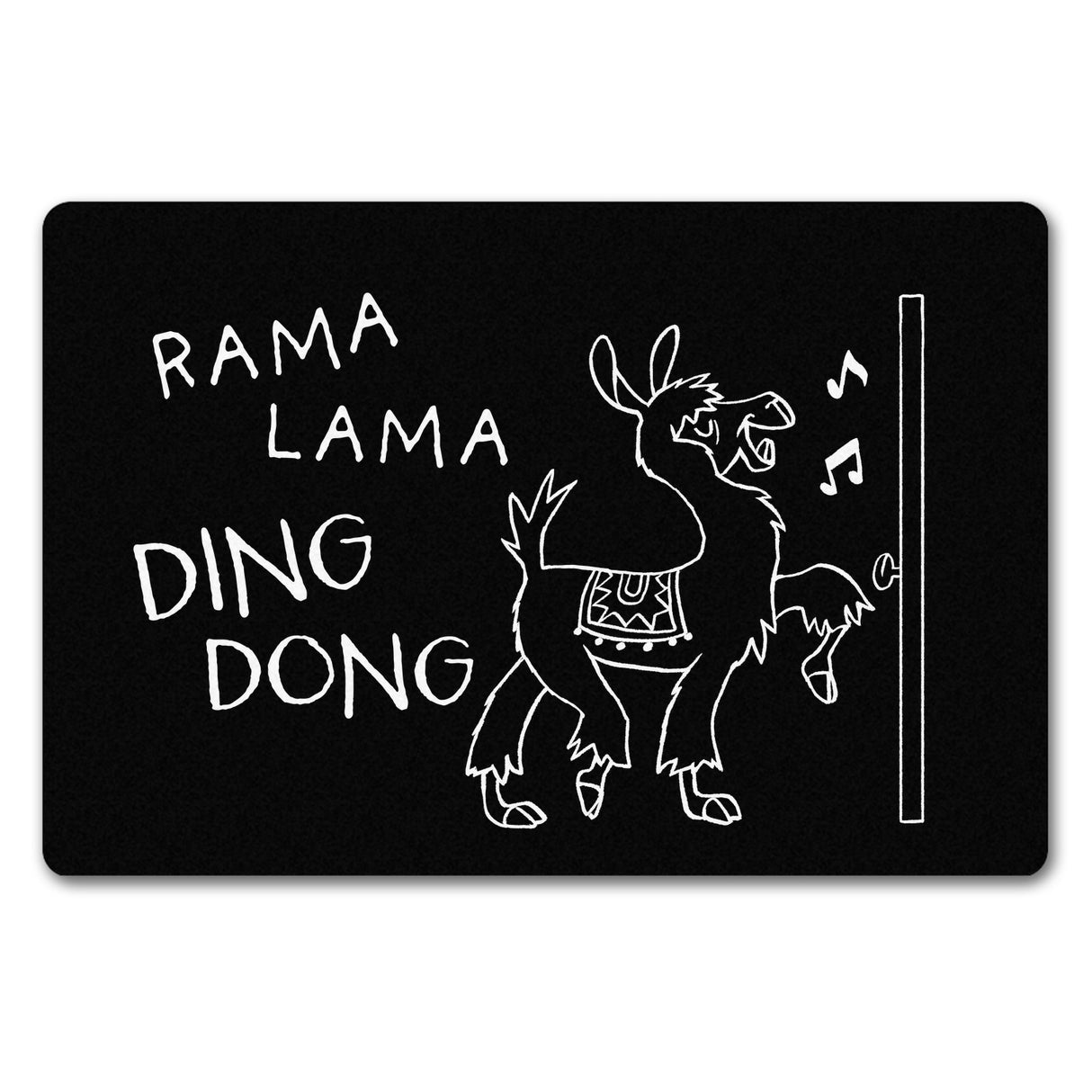 Rama Lama Ding Dong Alpaka Fußmatte in 35x50 cm ohne Rand