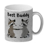 Waschbär Bruder und Kumpel Kaffeebecher mit Spruch Best Buddy