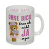 Trauzeugin Teddybär Kaffeebecher mit Spruch Ohne Dich nicht Ja sagen