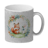 Fuchs und Hase mit Blumenkranz Kaffeebecher