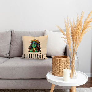 Schildkröte Rastafari Kissen mit Spruch Chillkröte