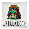 Schildkröte Rastafari Kissen mit Spruch Chillkröte