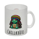 Schildkröte Rastafari Kaffeebecher mit Spruch Chillkröte