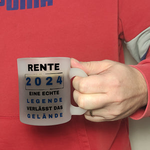 Rente 2024 Kaffeebecher mit Spruch Legende verlässt Gelände