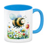 Hummel auf Blumenwiese Kaffeebecher