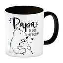 Papa Bär Geschenk Geburtstag Kaffeebecher mit Spruch Papa du bist der Beste
