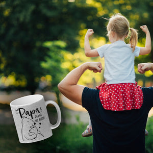 Papa Bär Geschenk Geburtstag Kaffeebecher mit Spruch Papa du bist der Beste
