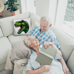 Grüner T-Rex Dinosaurier Kissen