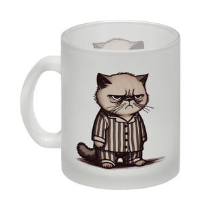 Grimmige Katze im Schlafanzug Kaffeebecher