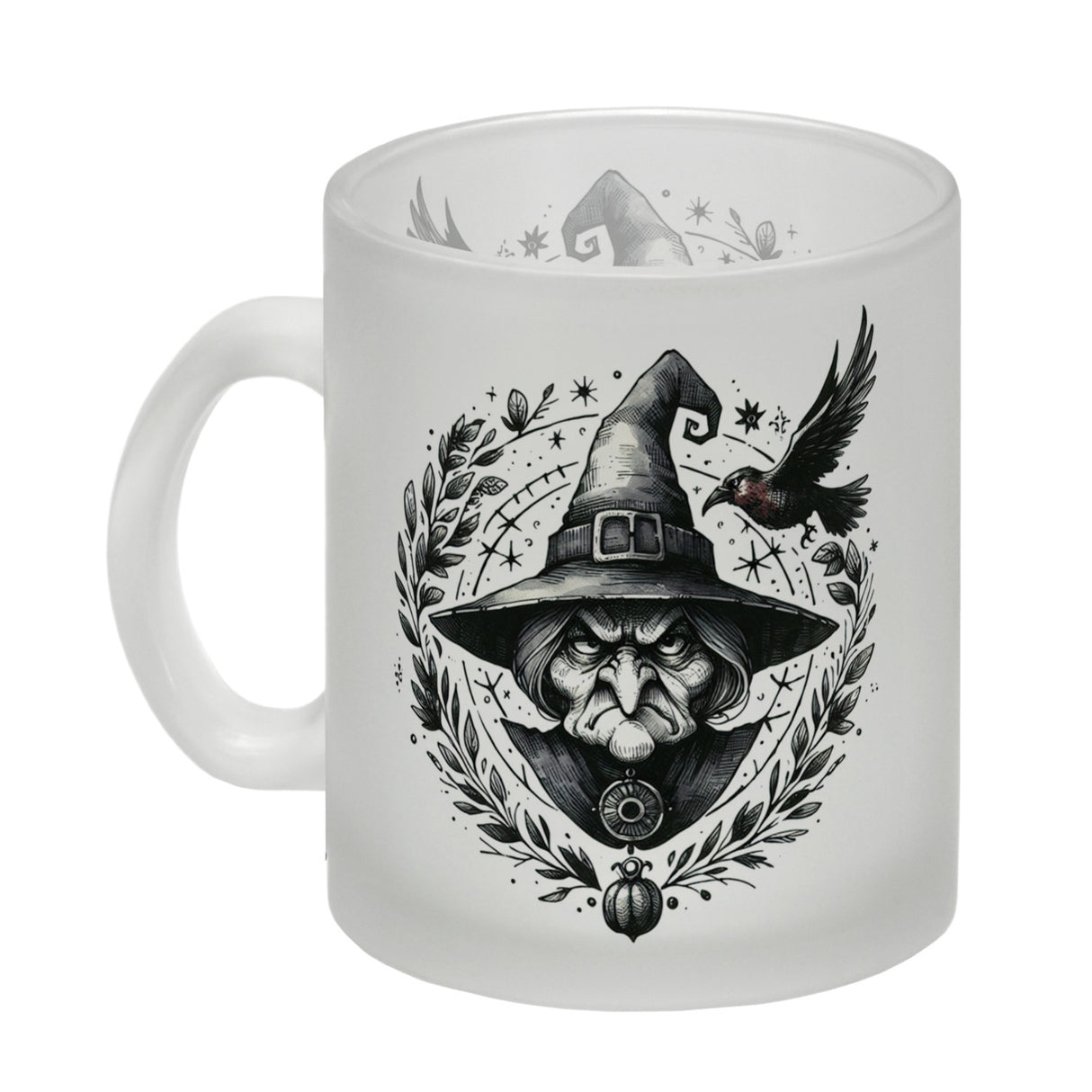 Hexe mit einem Raben Kaffeebecher