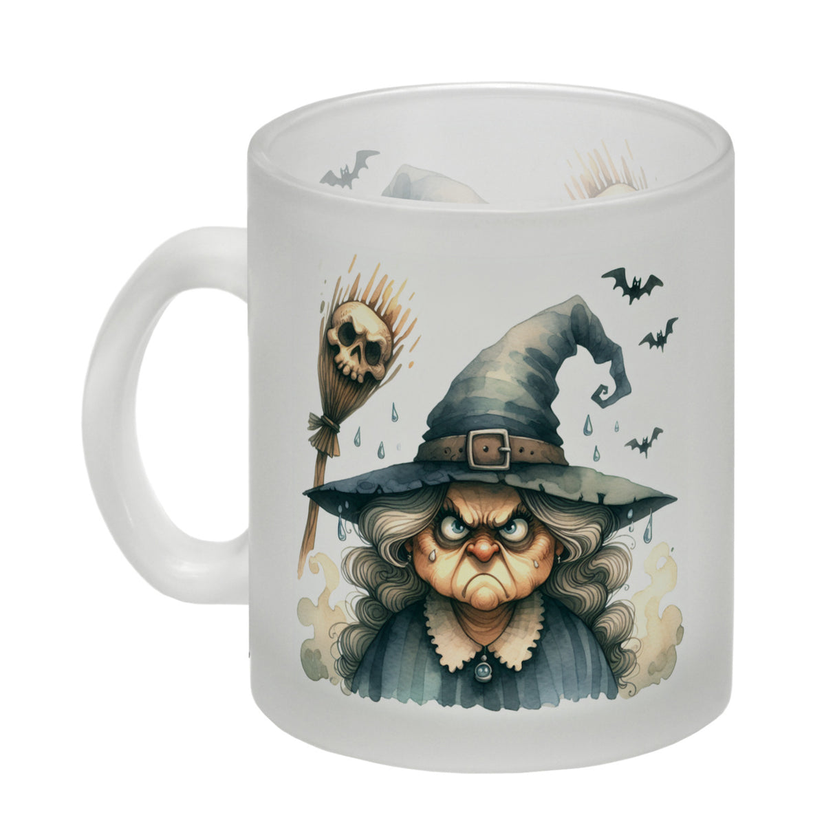 Böse Hexe mit Fledermäusen Kaffeebecher