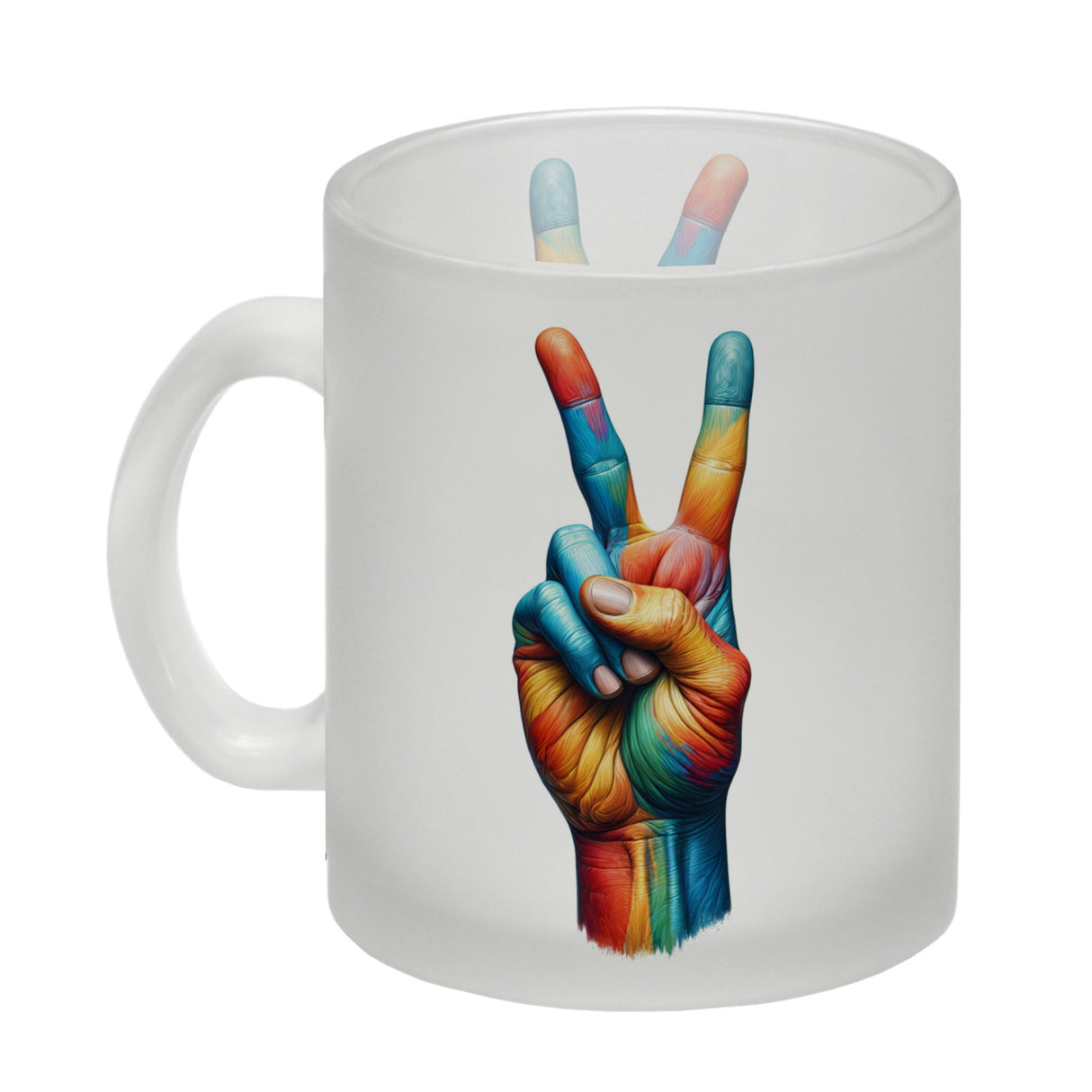 Peacezeichen in regenbogenfarben Kaffeebecher