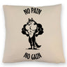 Muskulöser Fitness-Wolf Kissen mit Spruch NO PAIN NO GAIN