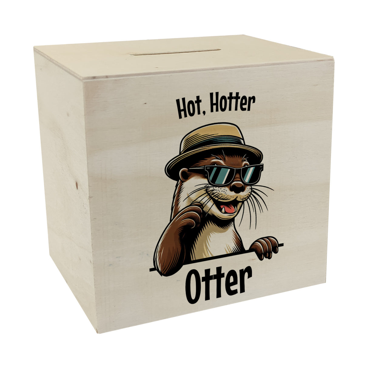 Cooler Otter Spardose mit Spruch Hot Hotter Otter
