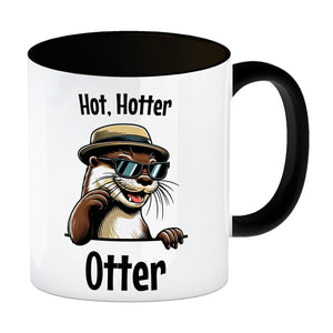 Cooler Otter Kaffeebecher mit Spruch Hot Hotter Otter