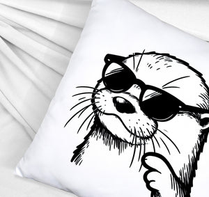 Cooler Otter mit Sonnenbrille Kissen