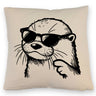 Cooler Otter mit Sonnenbrille Kissen