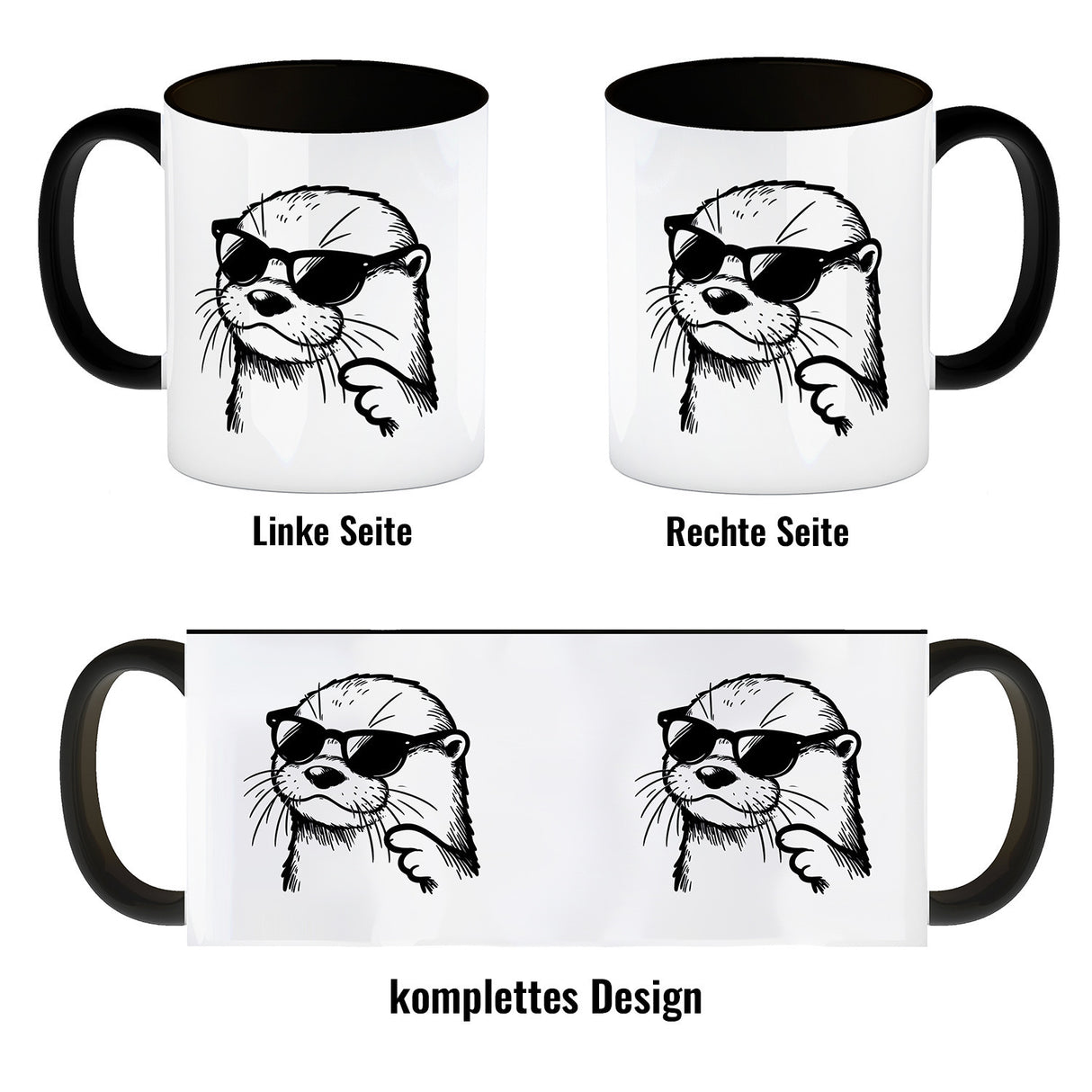 Cooler Otter mit Sonnenbrille Kaffeebecher