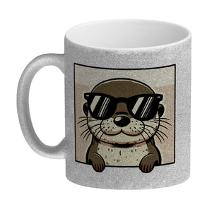 Retro Otter mit Sonnenbrille Kaffeebecher