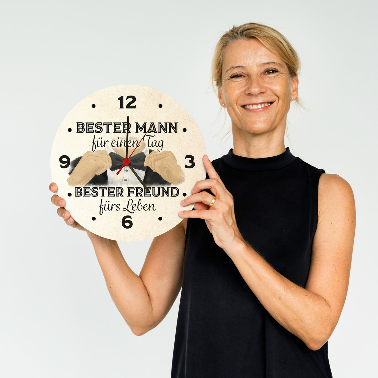 Trauzeuge Wanduhr mit Spruch Bester Mann ewiger Freund