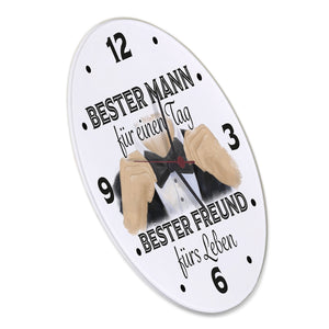 Trauzeuge Wanduhr mit Spruch Bester Mann ewiger Freund