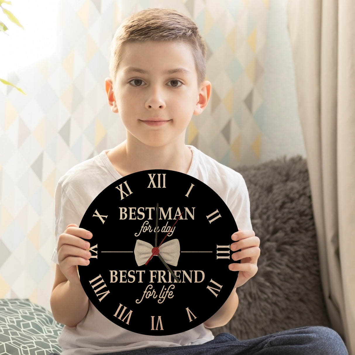 Trauzeuge Wanduhr mit Spruch Best Man for a day