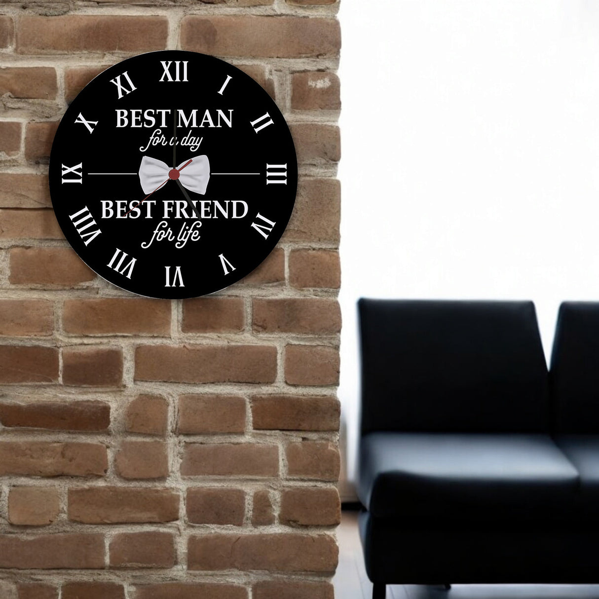 Trauzeuge Wanduhr mit Spruch Best Man for a day