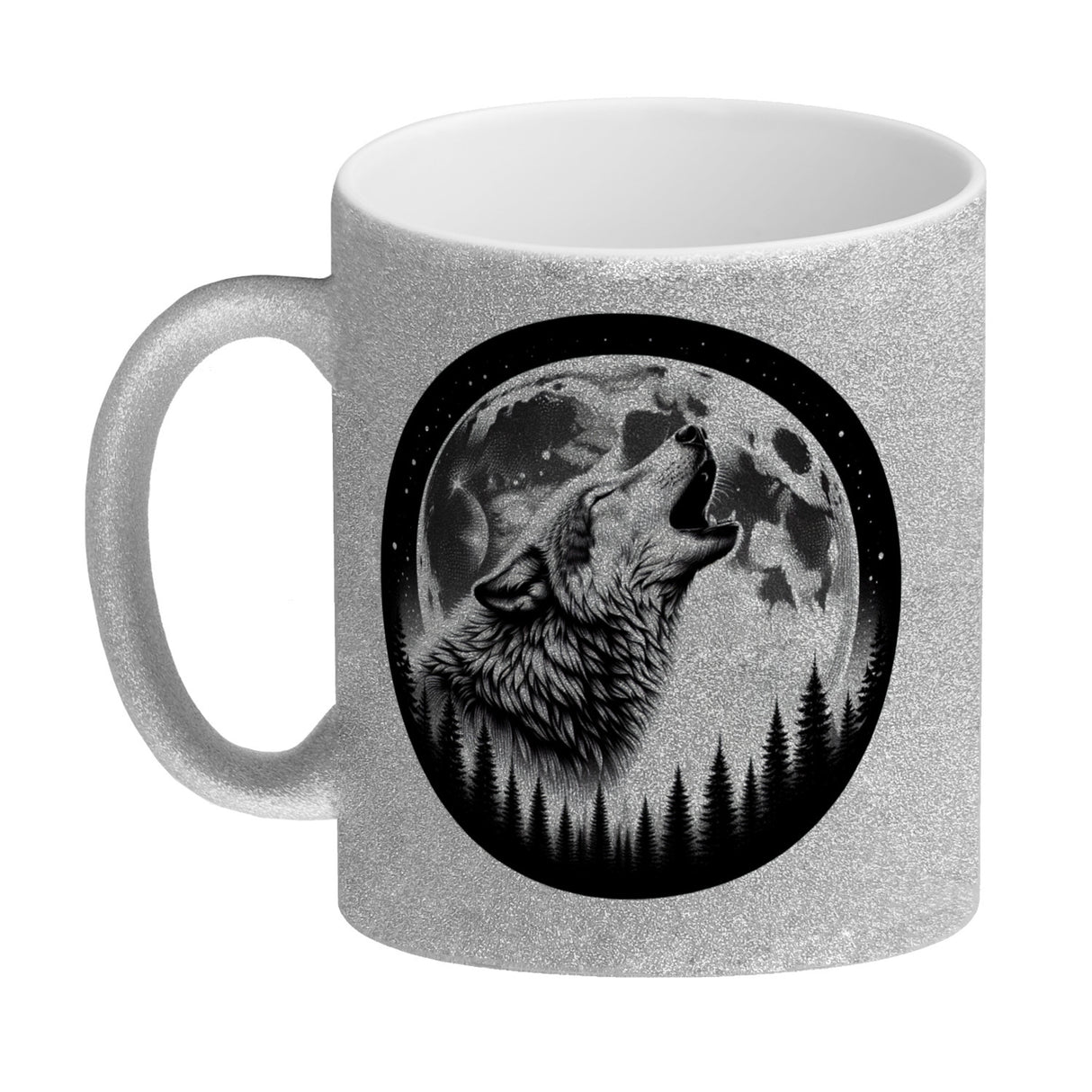 Heulender Wolf im Mondschein Kaffeebecher