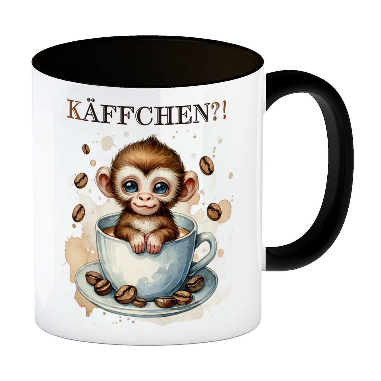 Käffchen Süßer Affe in einer Kaffeetasse Kaffeebecher