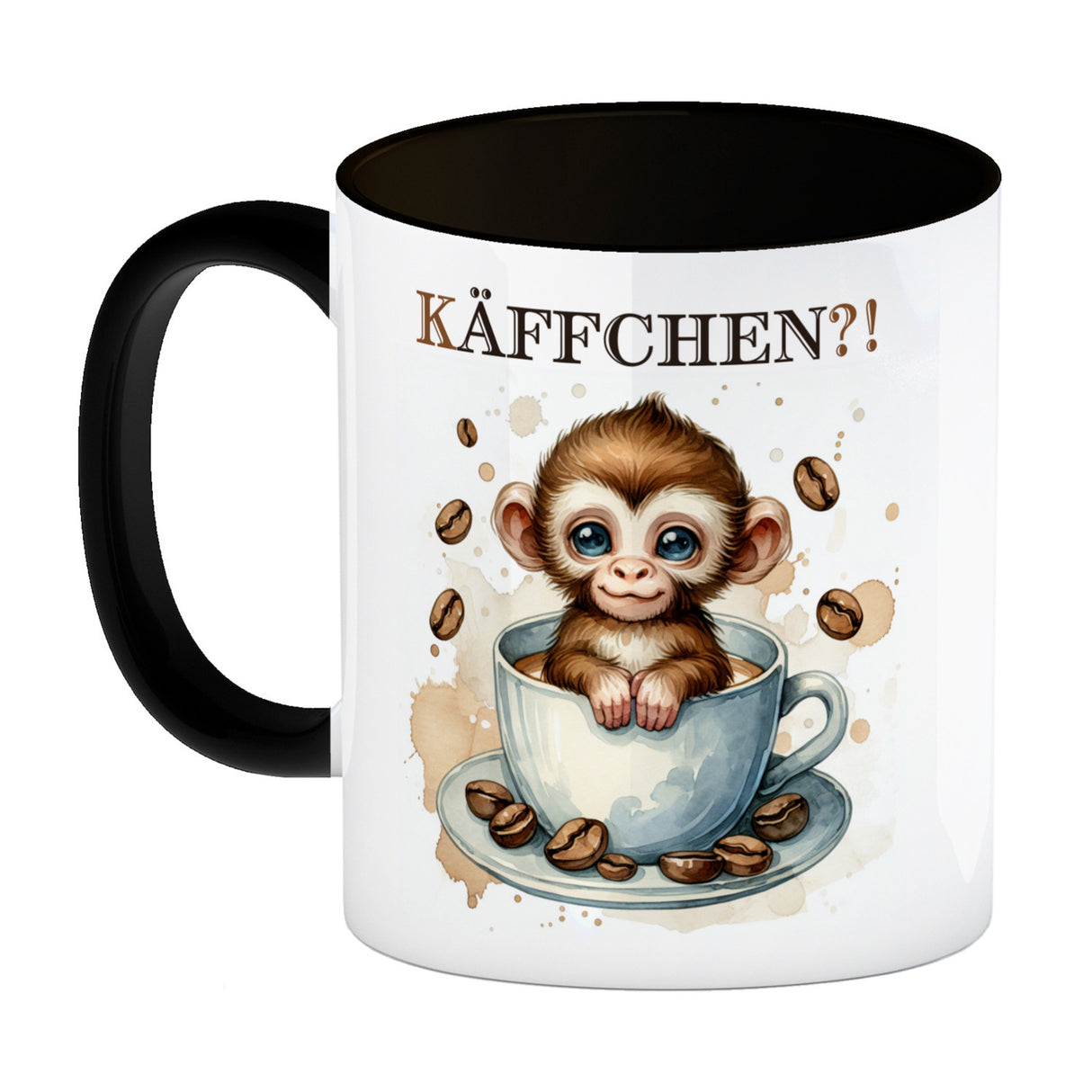 Käffchen Süßer Affe in einer Kaffeetasse Kaffeebecher