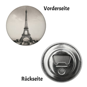 Paris Eiffelturm retro Magnet rund