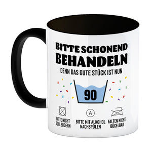 Bitte schonend behandeln - 90. Geburtstag Kaffeebecher