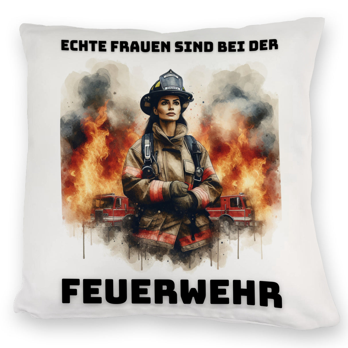 Echte Frauen sind bei der Feuerwehr Kissen