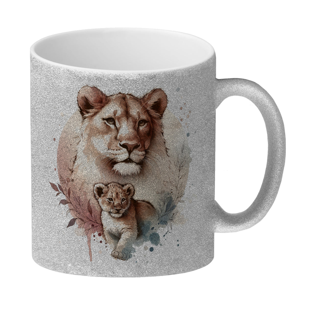 Löwin mit Baby Kaffeebecher