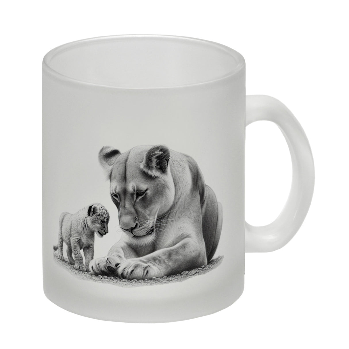Liegende Löwin mit Babylöwe Kaffeebecher