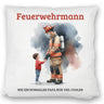 Feuerwehrmann mit Sohn Kissen