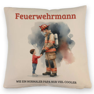 Feuerwehrmann mit Sohn Kissen