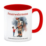 Feuerwehrmann mit Sohn Kaffeebecher