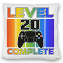 20. Geburtstag Gamer Kissen mit Spruch Level 20 complete