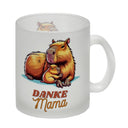 Capybara Mama und Kind Kaffeebecher mit Spruch Danke Mama